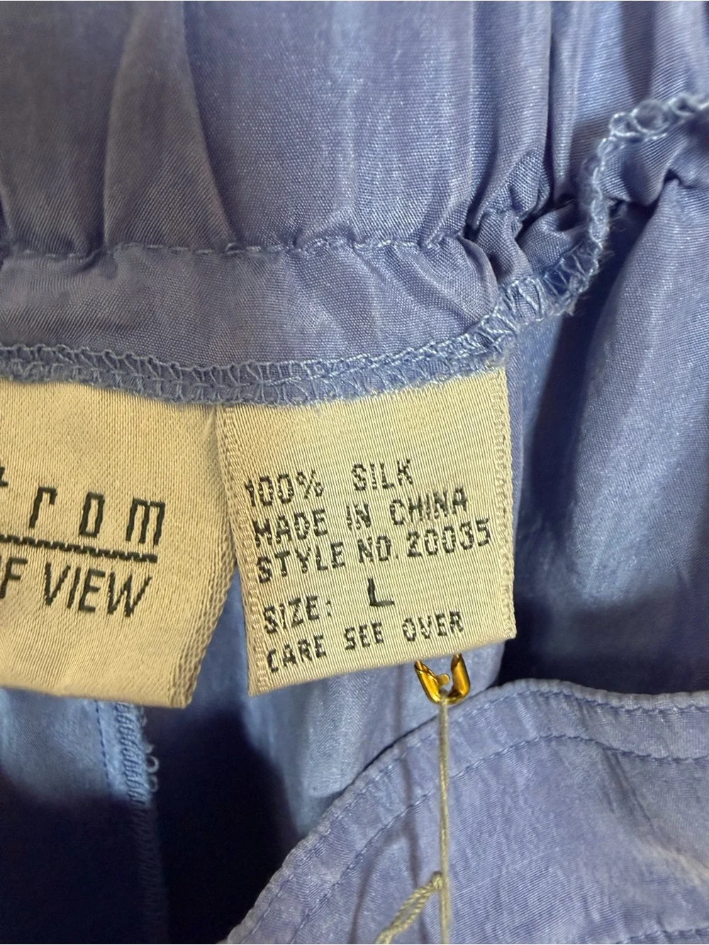 VTG Nordstrom Silk NWT Washable Co-Ord Set Periwinkle Blue Fits Sz S/M Lavender